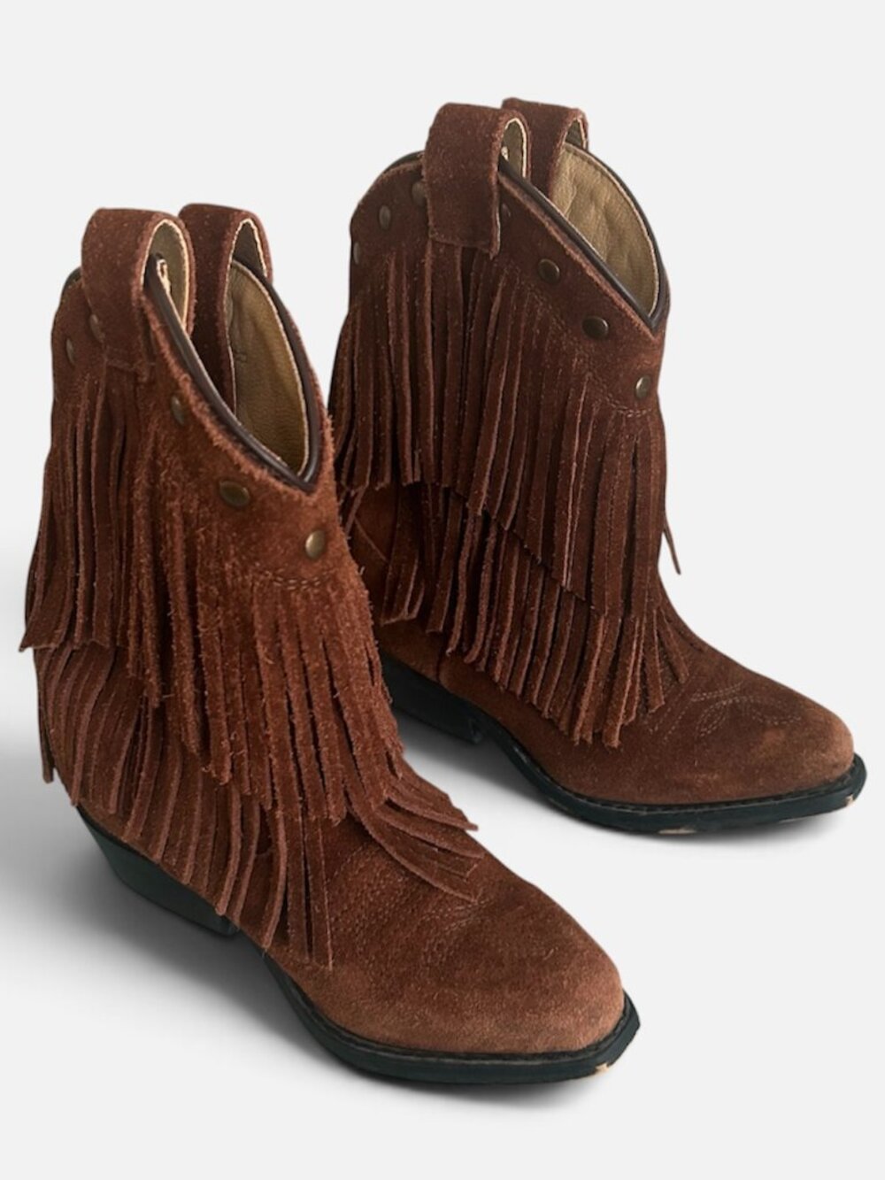 Smoky Mountain Girls Wisteria Double Fringe Tan Western Boot Size 9 Cowgirl Boot
